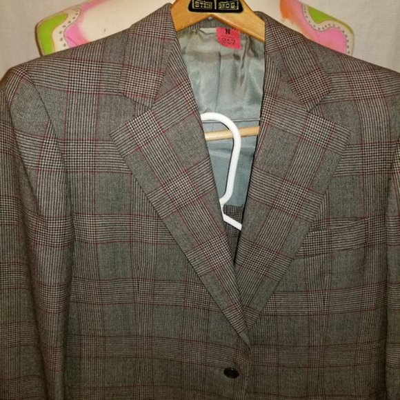 Vintage Hickey Freeman blue Plaid check Suit Union made - Picture 3 of 11